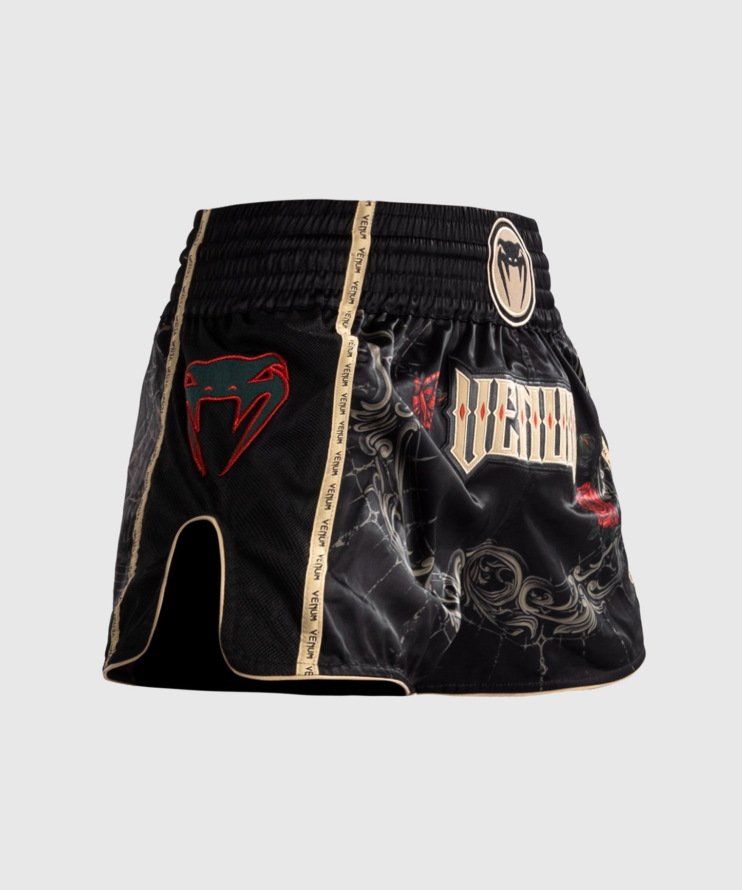 Venum Santa Muerte 5.0 Muay Thai Shorts - Deep Black/Gold