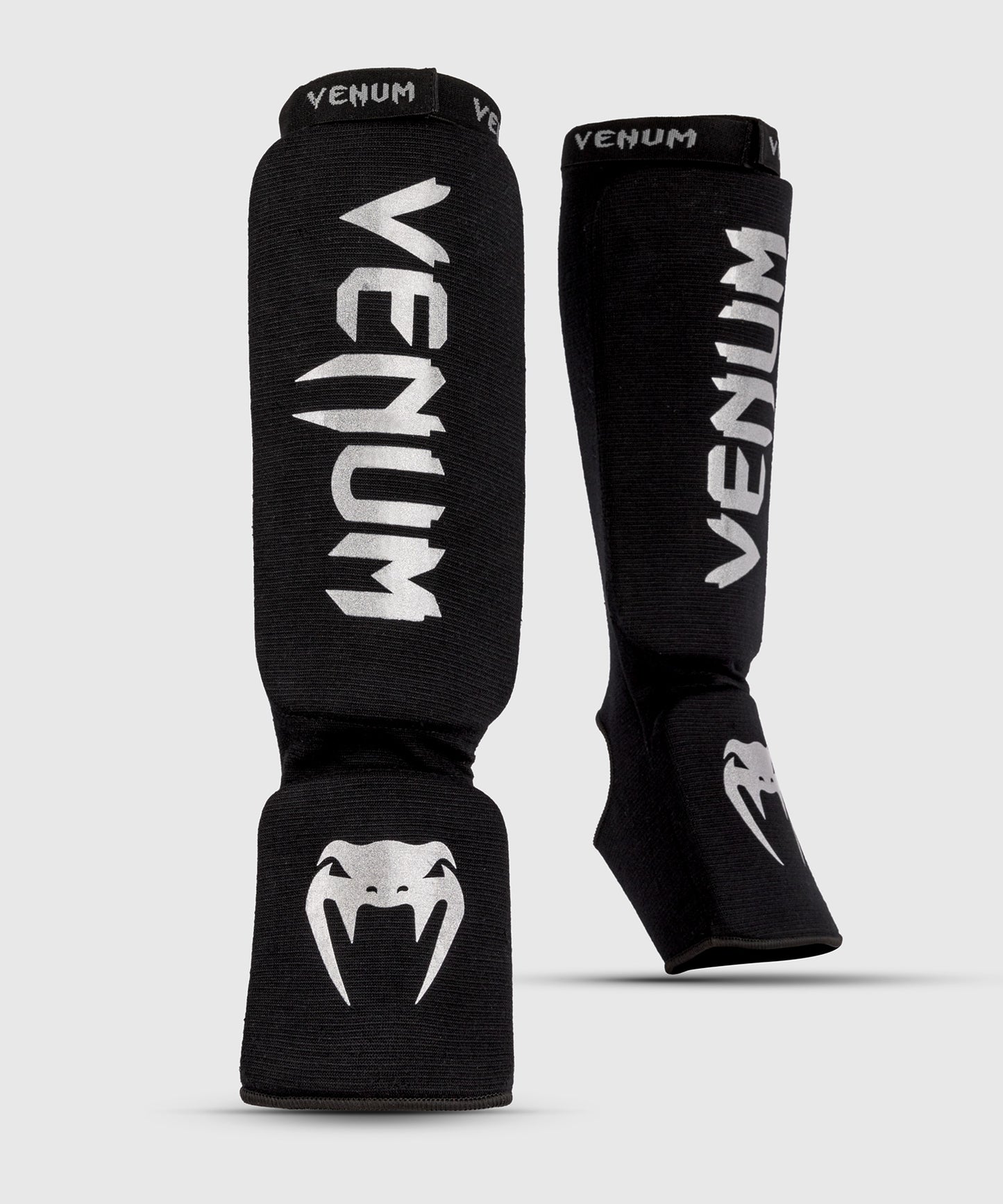 Venum Kontact Shin Guards - Black/Silver