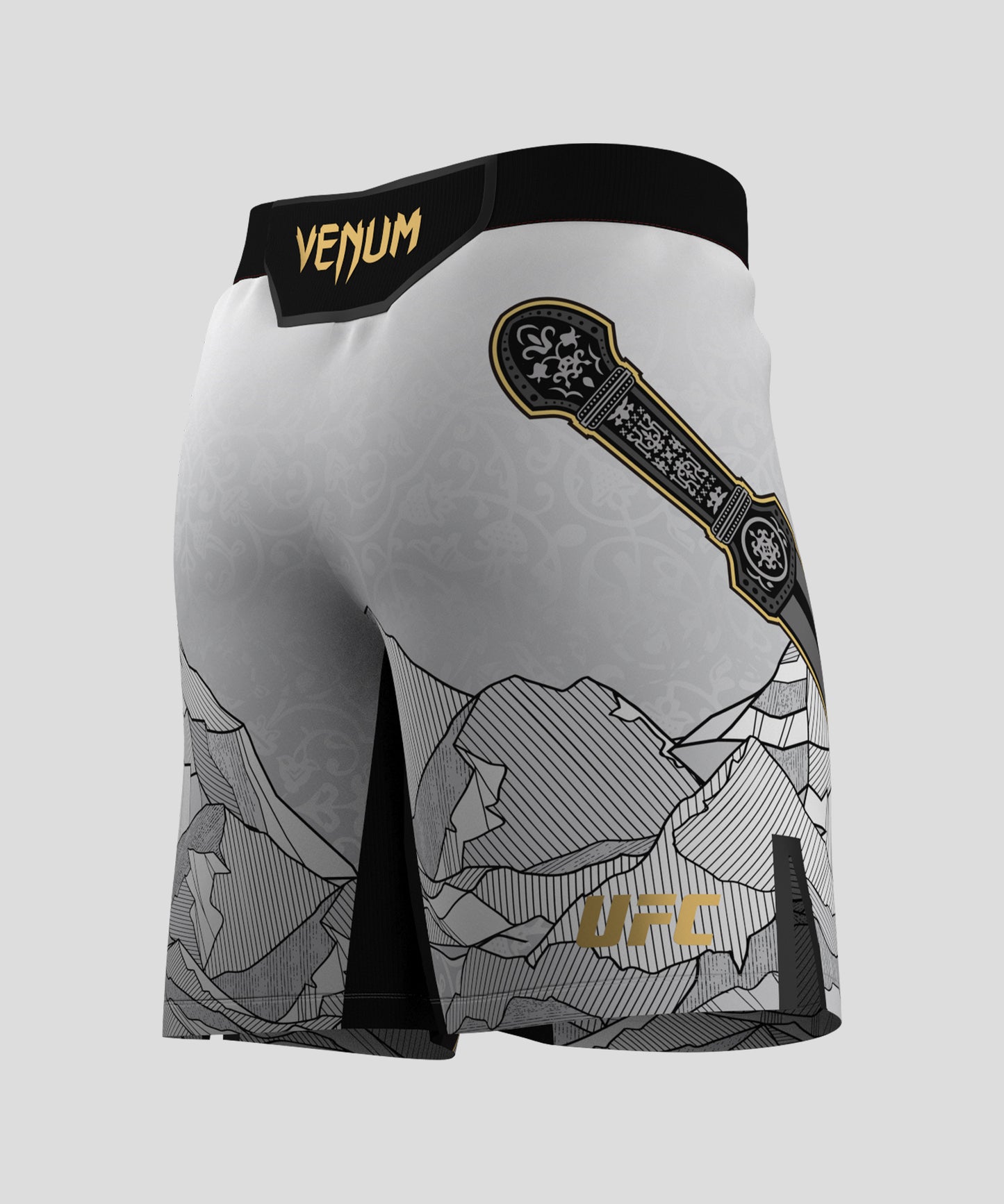 Men's UFC Unrivaled by Venum White Islam Makhachev Long Fit Fight Short