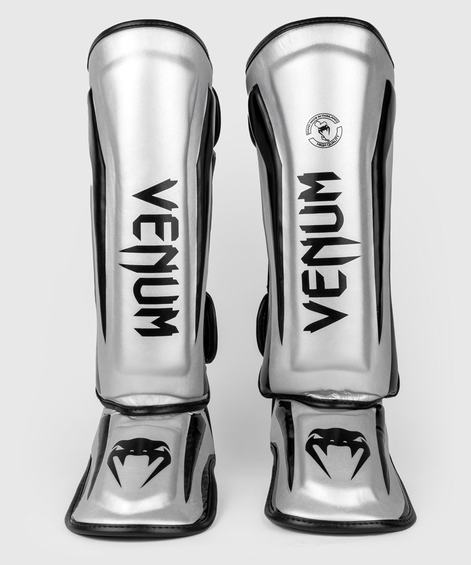 Venum Elite Standup Shinguards - Silver/Black