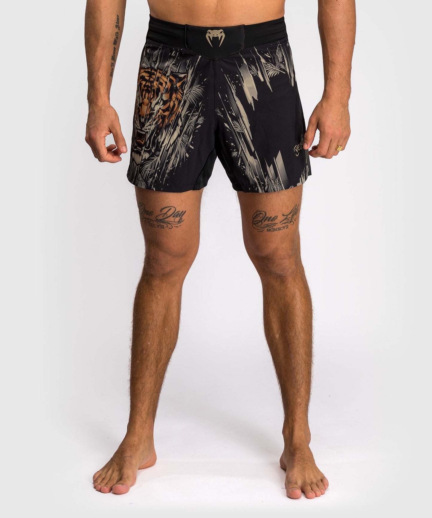 Venum Tiger Men's Fight Shorts - Black/Neon Orange