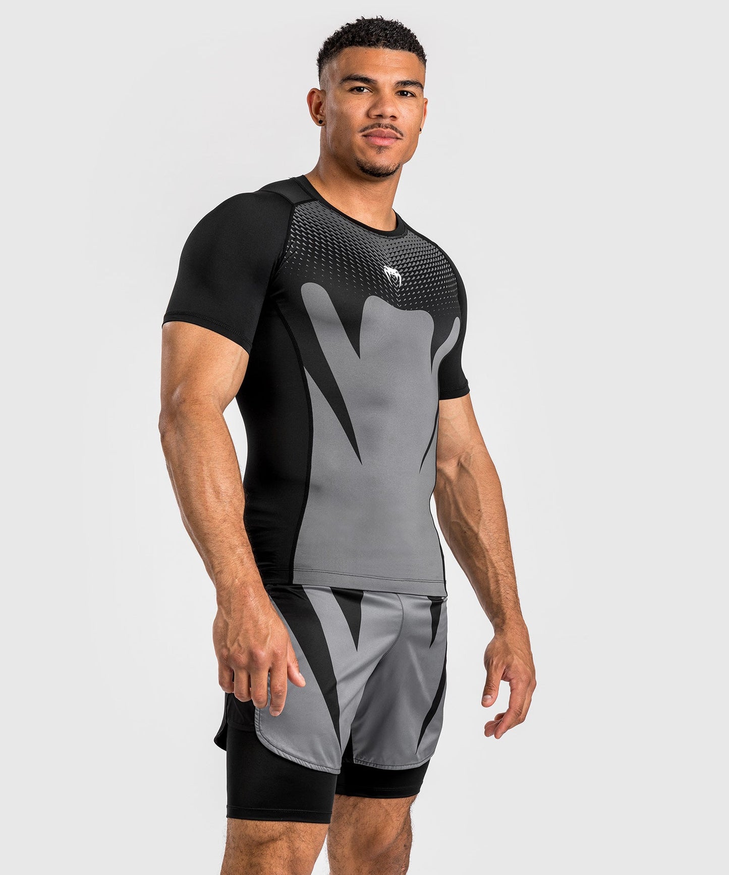 Venum Attack Men's Short Sleeve Rashguard - Black/Grey