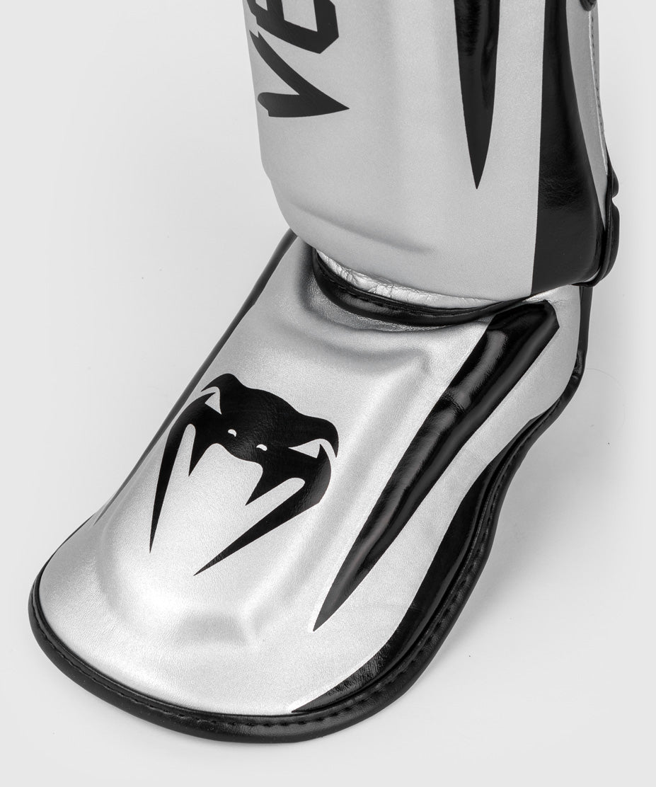 Venum Elite Standup Shinguards - Silver/Black