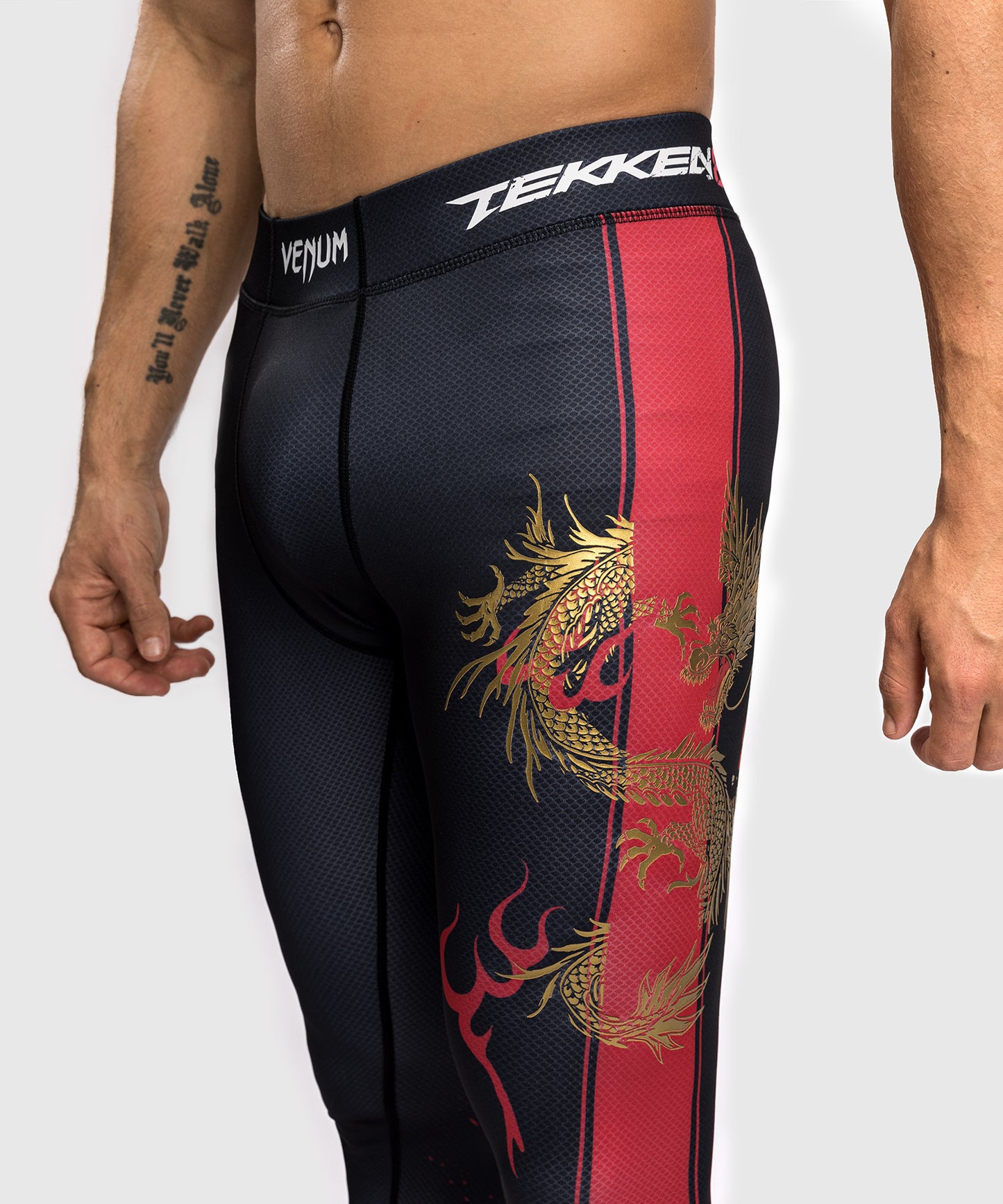 Venum x TEKKEN 8 - Marshall Law Spats - Black/Red/Gold