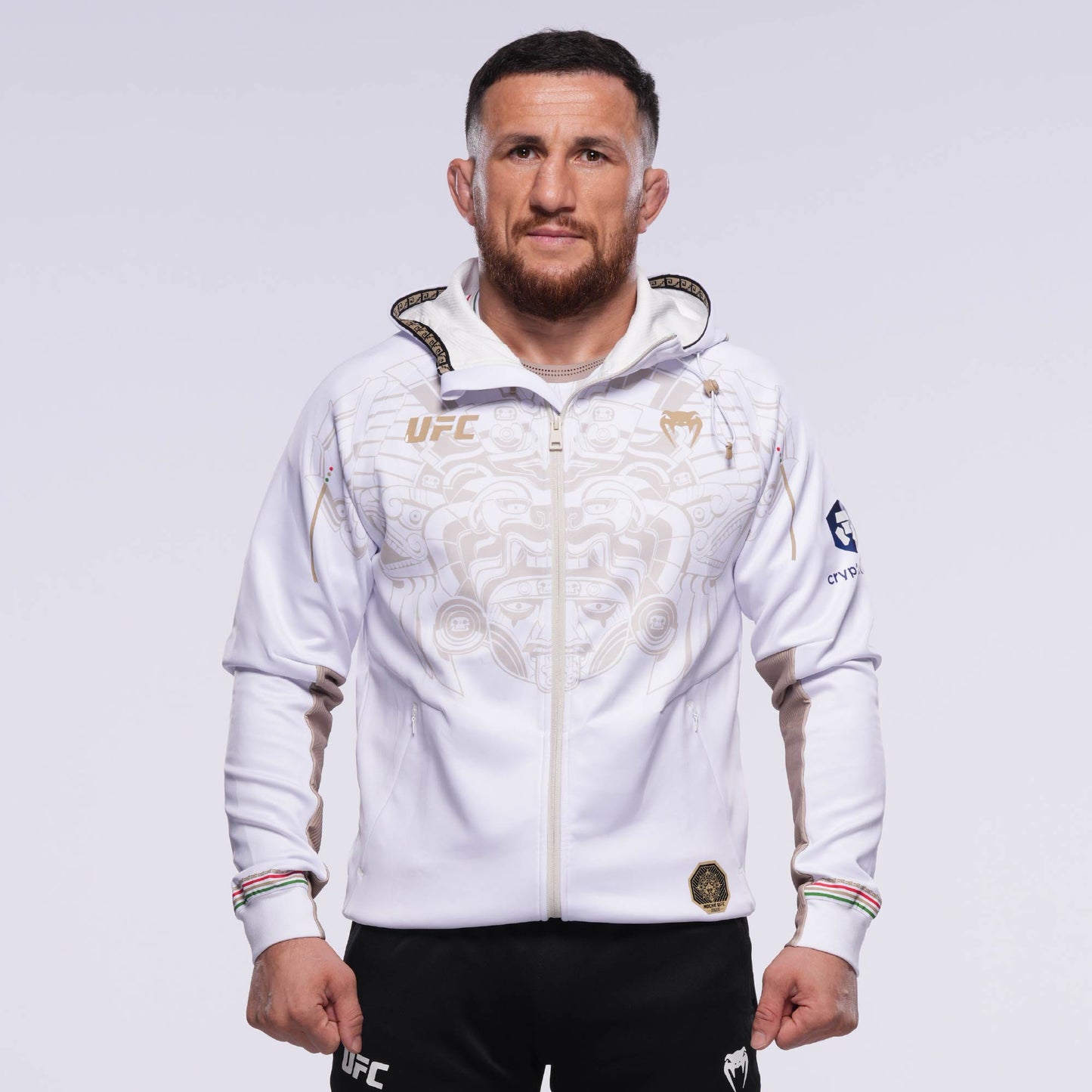 Noche UFC by Venum Fighters Authentic Fight Night Mens Walkout Hoodie - Merab Dvalishvili -  White