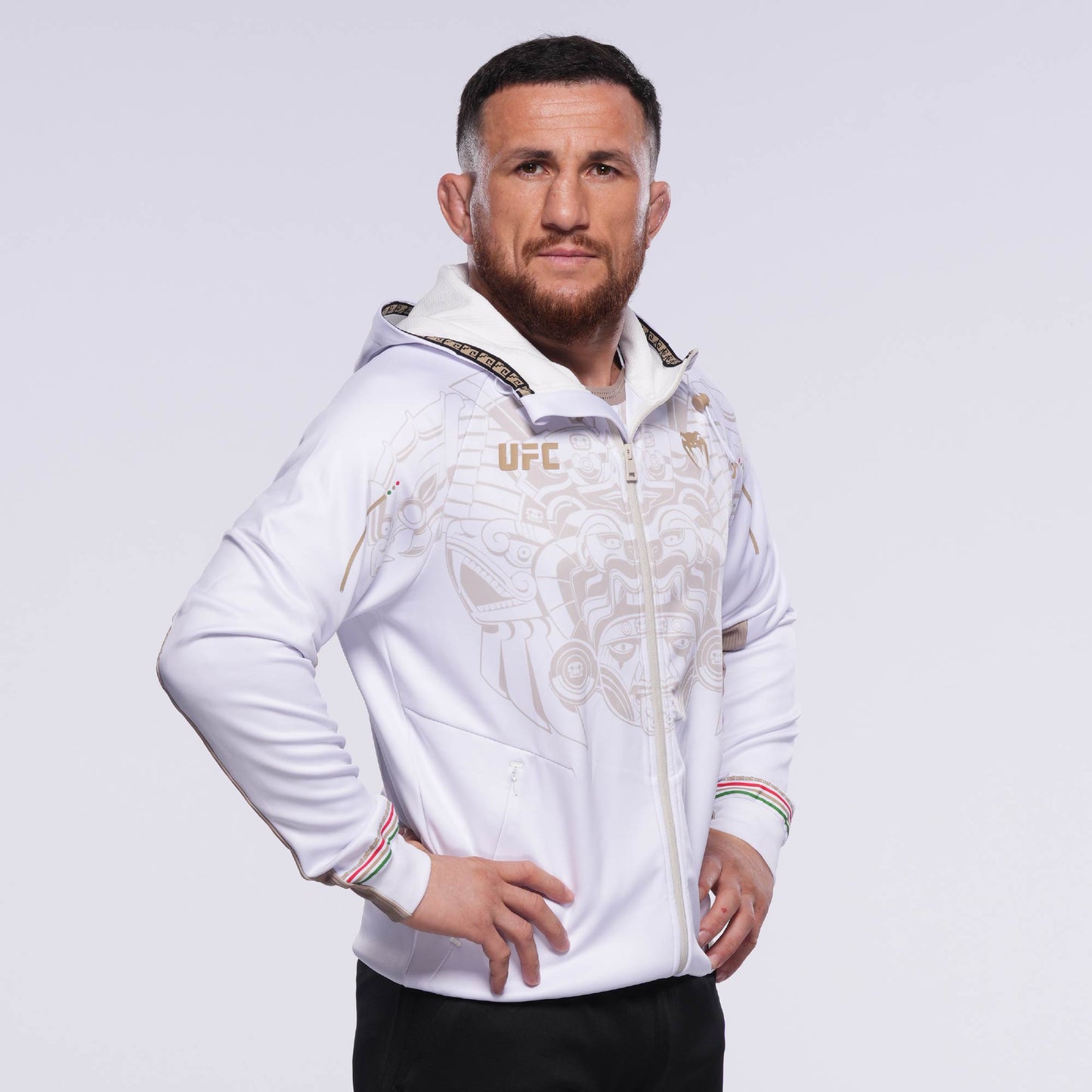 Noche UFC by Venum Fighters Authentic Fight Night Mens Walkout Hoodie - Merab Dvalishvili -  White