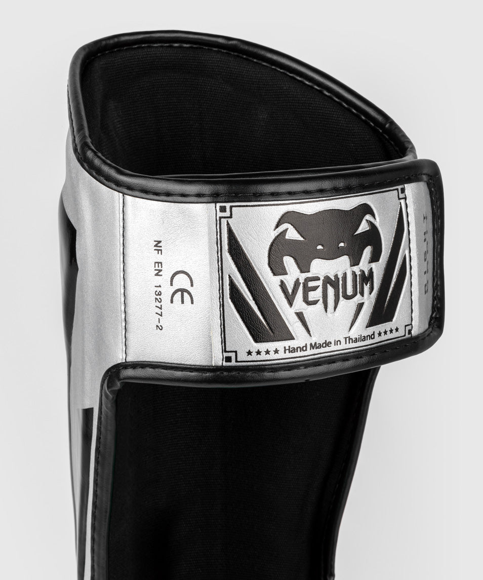 Venum Elite Standup Shinguards - Silver/Black