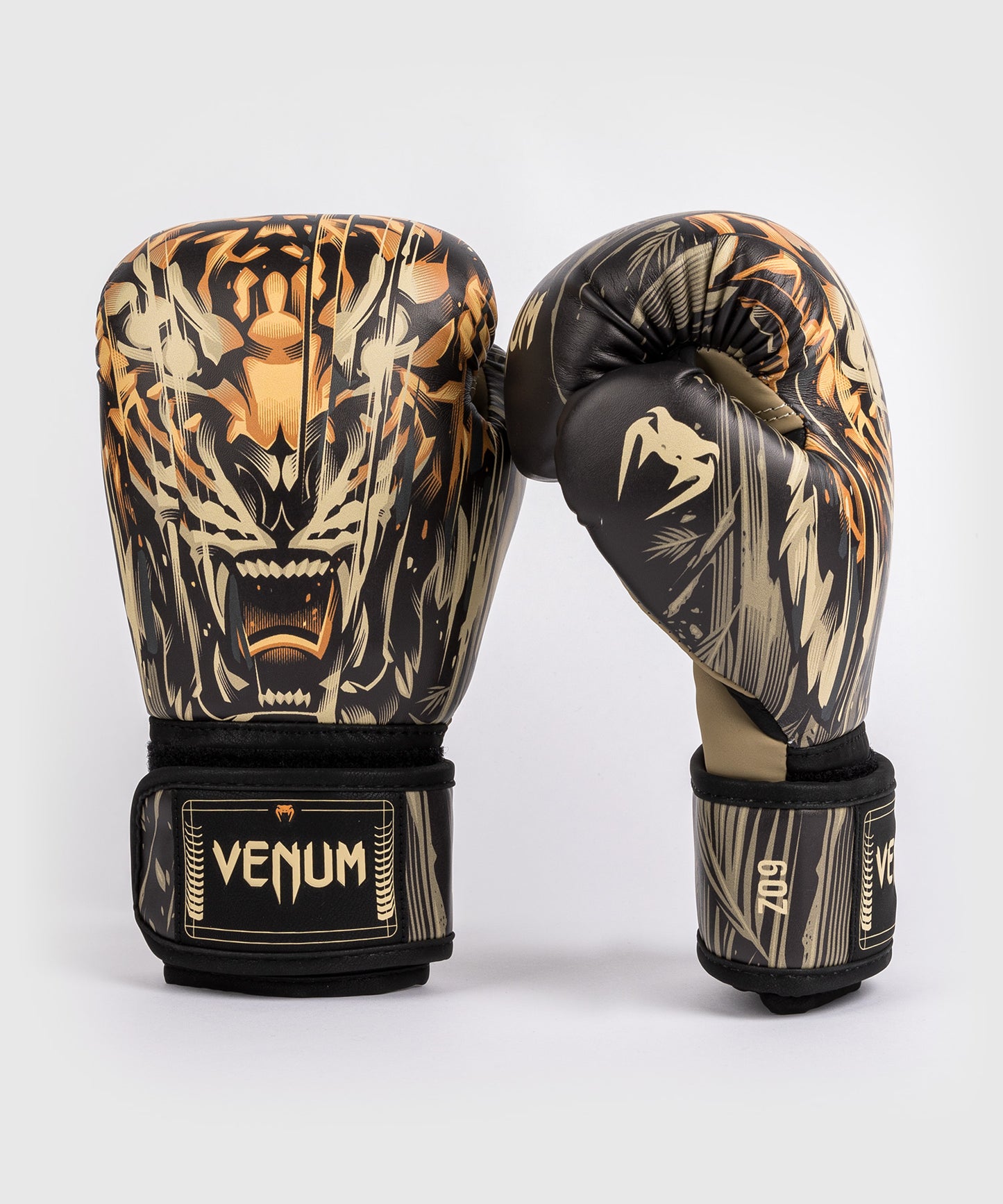 Venum Tiger Kids Boxing Gloves - Black/Neon Orange