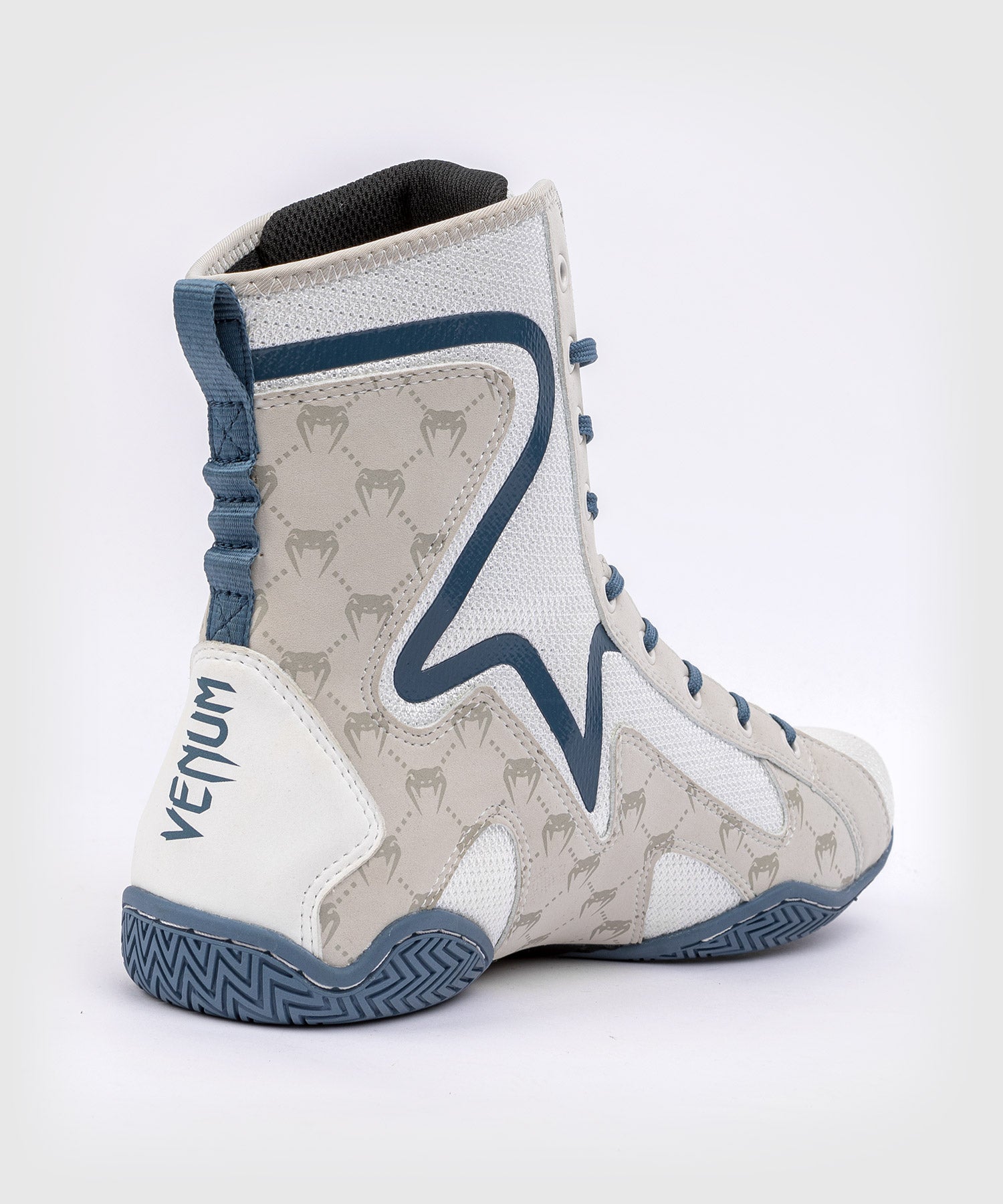 Venum Elite Evo Monogram Boxing Shoes - White/Blue - Venum