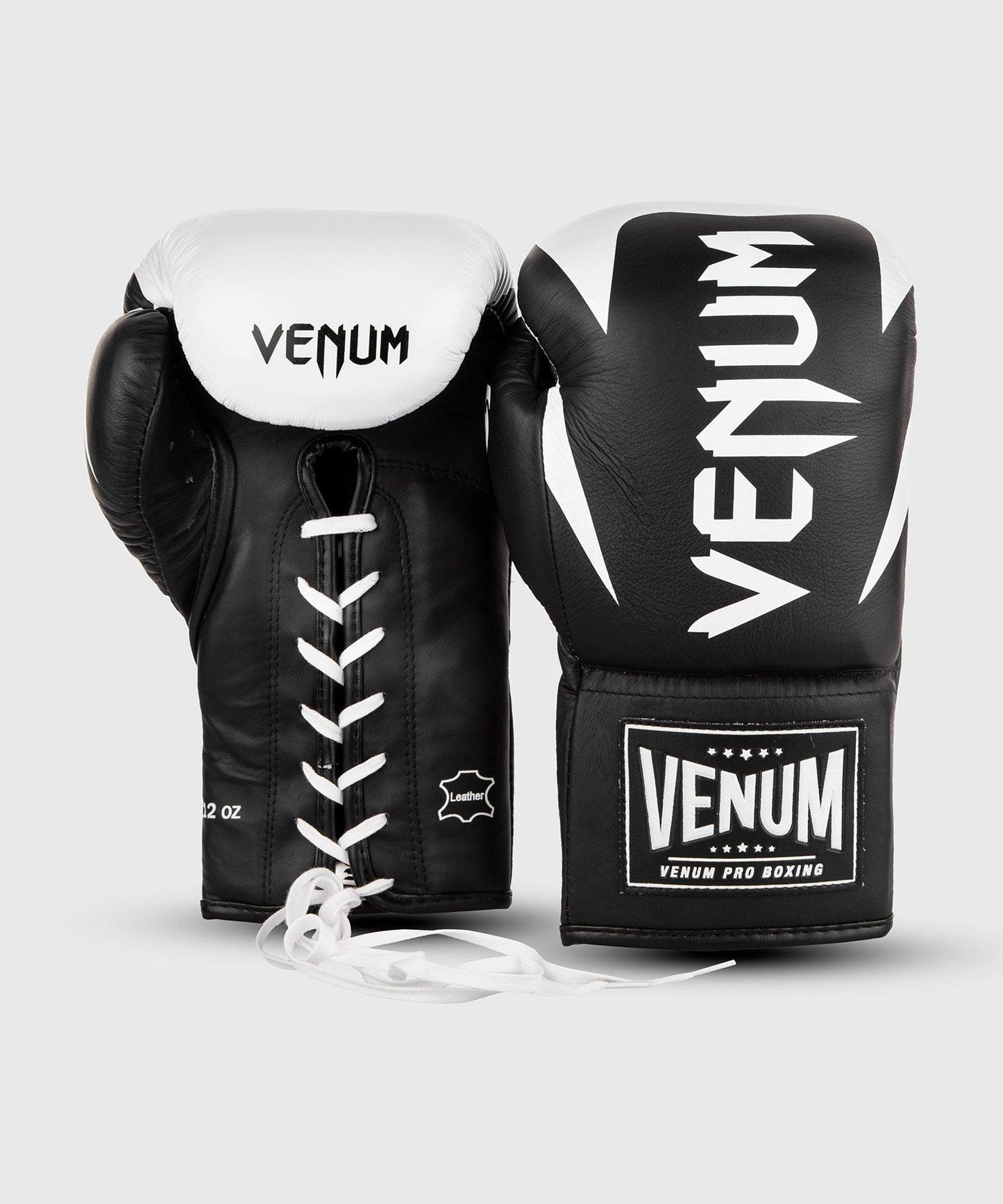 Venum Hammer Pro Boxing Gloves - With Laces - Black/White Picture 3